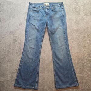 L.e.i. Ashley Jeans Juniors 3 Blue Medium Wash Ultra Low Rise Bootcut Denim